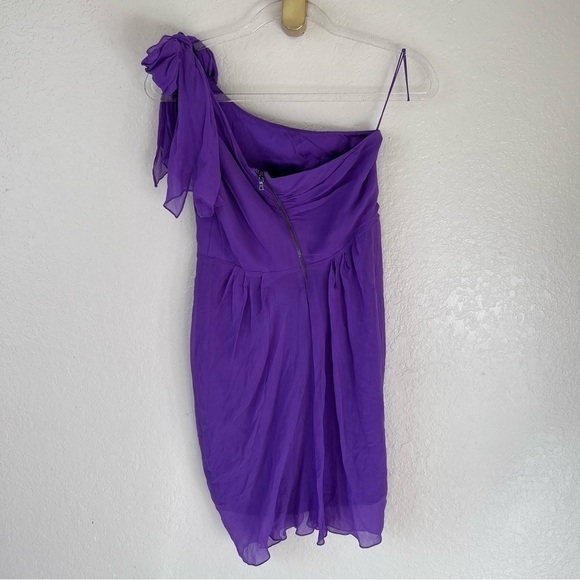 ALICE + OLIVIA Silk one shoulder purple Dress size small - Picture 15 of 15